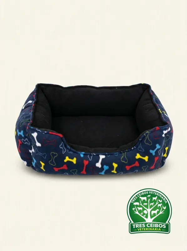 Cama rectangular acolchada para mascotas